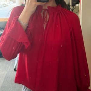 Madewell elegant red blouse